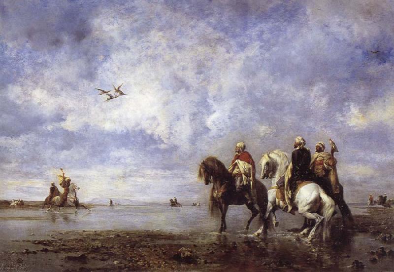 Eugene Fromentin Arab Horsemen Resting Sweden oil painting art